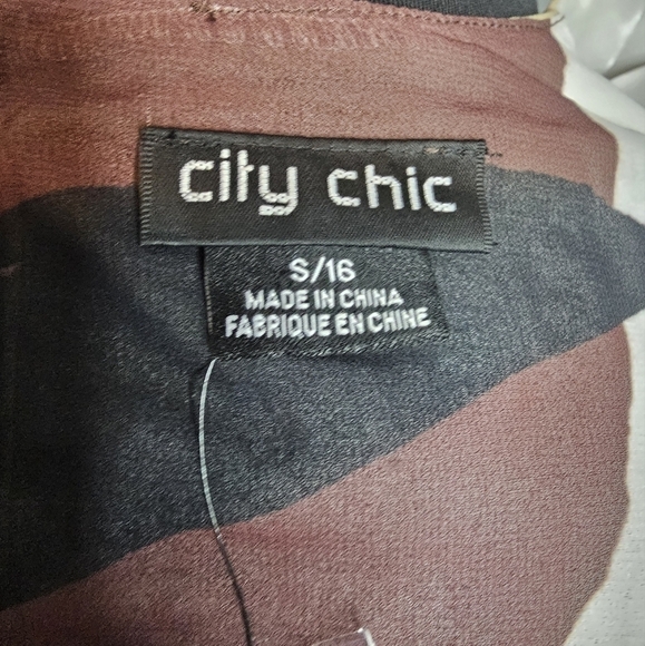 NWT city chic brown and white faux wrap dress size 16W - Picture 7 of 7